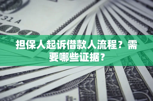 武汉担保人起诉借款人流程?需要哪些证据? 武汉担保人起诉借款人流程?需要哪些证据?