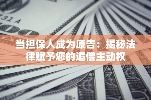 武汉当担保人成为原告:揭秘法律赋予您的追偿主动权 武汉当担保人成为原告:揭秘法律赋予您的追偿主动权